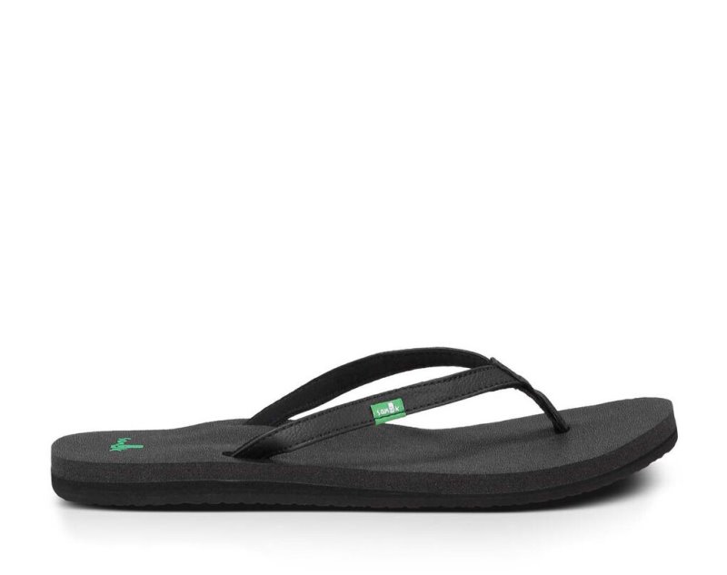 Sanuk Yoga Joy Women\'s Flip Flops Black | Canada 65MQZ